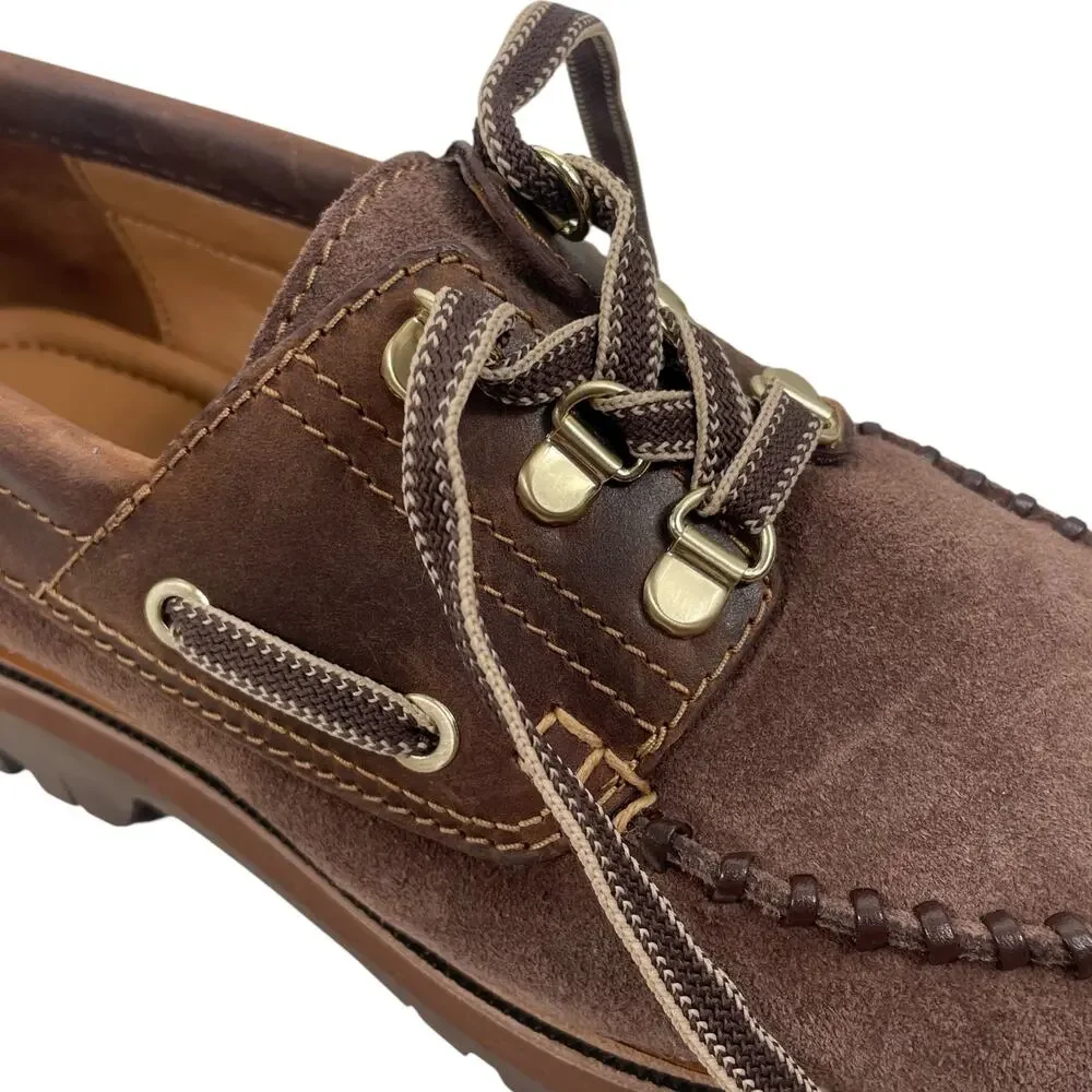 Rag & Bone Cameron Lug Sole Boat Shoes Mocha Brown Suede Size 39